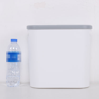 1-piece household bathroom trash can with lid and slit design for easy disposal of waste. Large capacity and essential for any home.