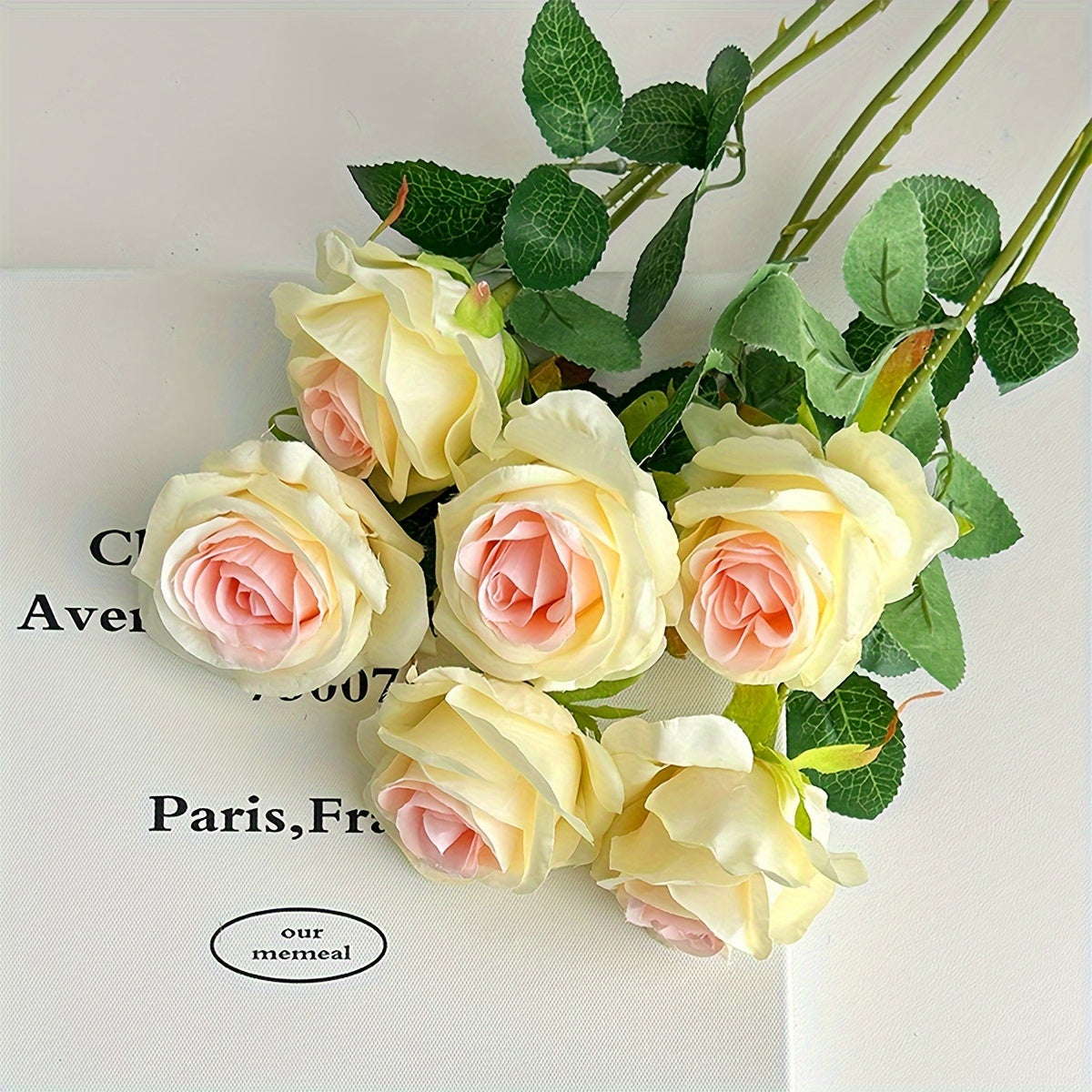 Roses: 10 Decorative Faux Roses with Soft Thron Stems, 51.05cm, Ideal for Wedding Decoration and Home Décor