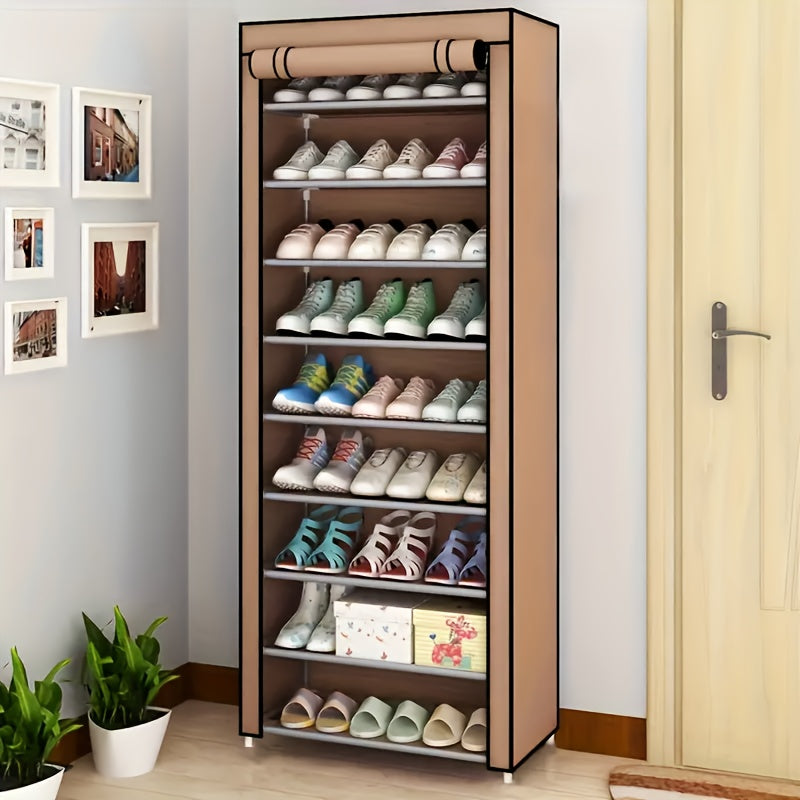 Modern Metal Shoe Organizer Cabinet - 1 Piece, Freestanding Shoe Rack for Entryways, Multi-Tier Storage for Any Room, Floor Mount Design - No Need for Electricity