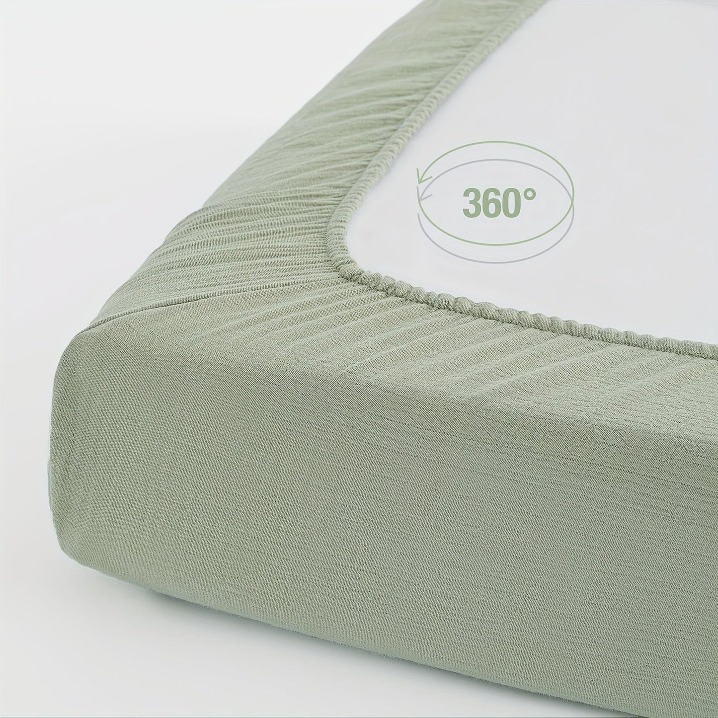 Soft Green Muslin Fitted Crib Sheet made of 100% Cotton for Boys and Girls, Fits Standard Crib and Toddler Mattresses, Measures 28"x52"x8