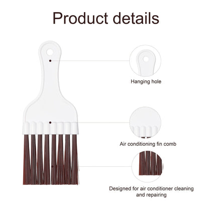 Air Conditioner Fin Comb Set - 2 Pieces with Plastic Handle and Stainless Steel Brush for Efficient Condenser Coil Cleaning and Repair - No Electricity Required