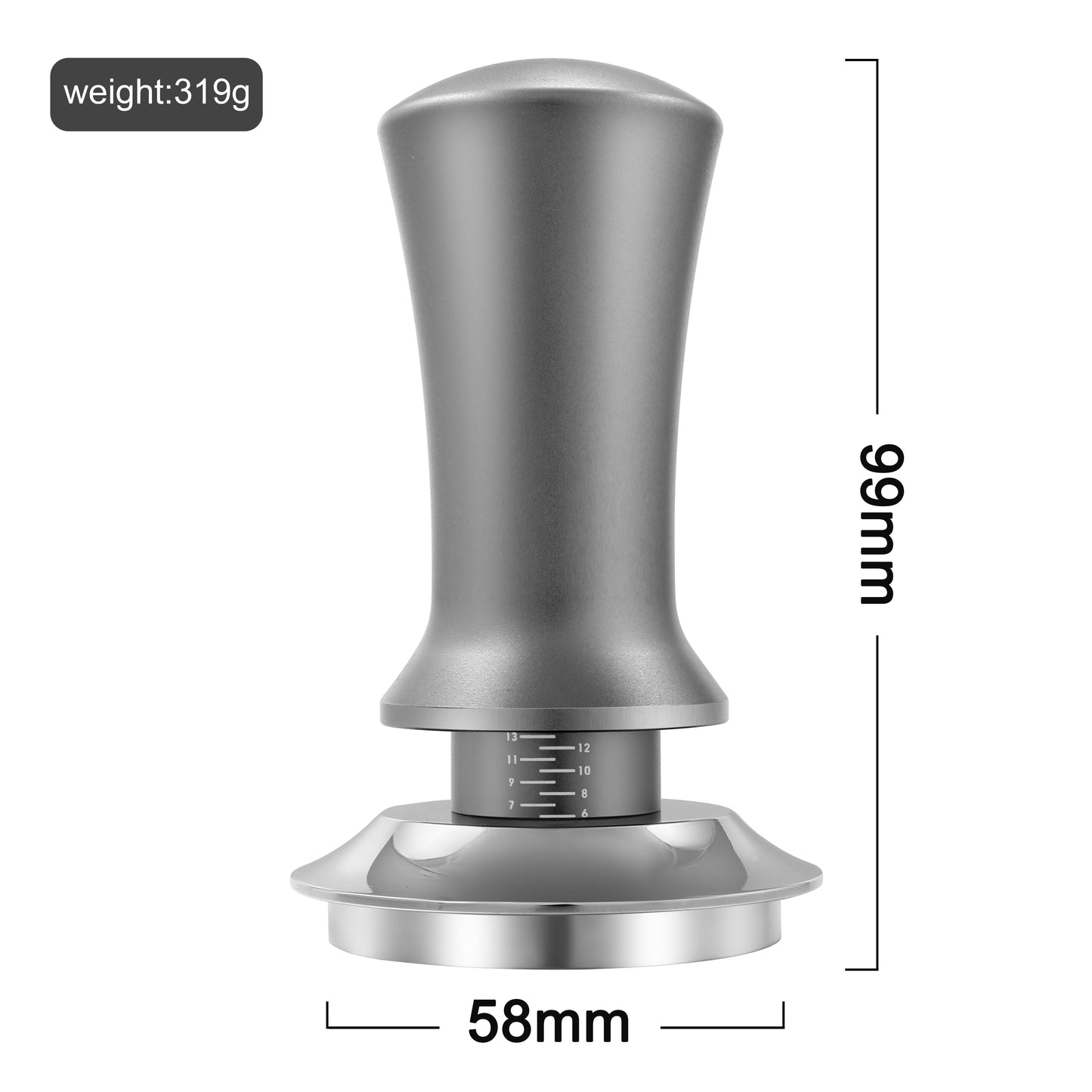 Espresso Tamper Set with Calibrated 51/53/58mm Sizes and Spring Loaded Handle, Stainless Steel Flat Base Coffee Tamper