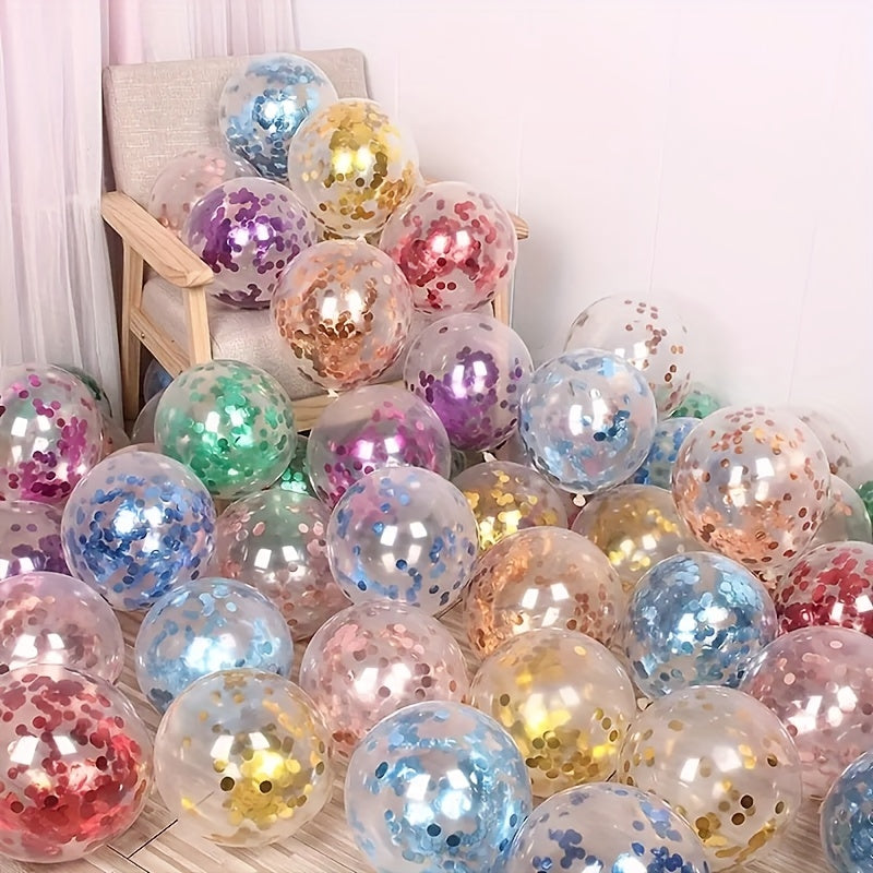 10 colorful glitter balloons - perfect for parties and weddings