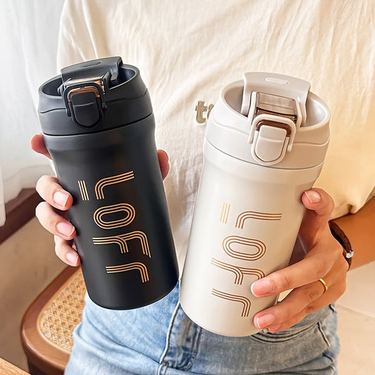 2023 New Large Capacity Stainless Steel Travel Water Cup with Heat and Cold Insulation, Perfect Souvenir Gift Coffee Cup for Ice and Hot Drinks, Creamy Goodness