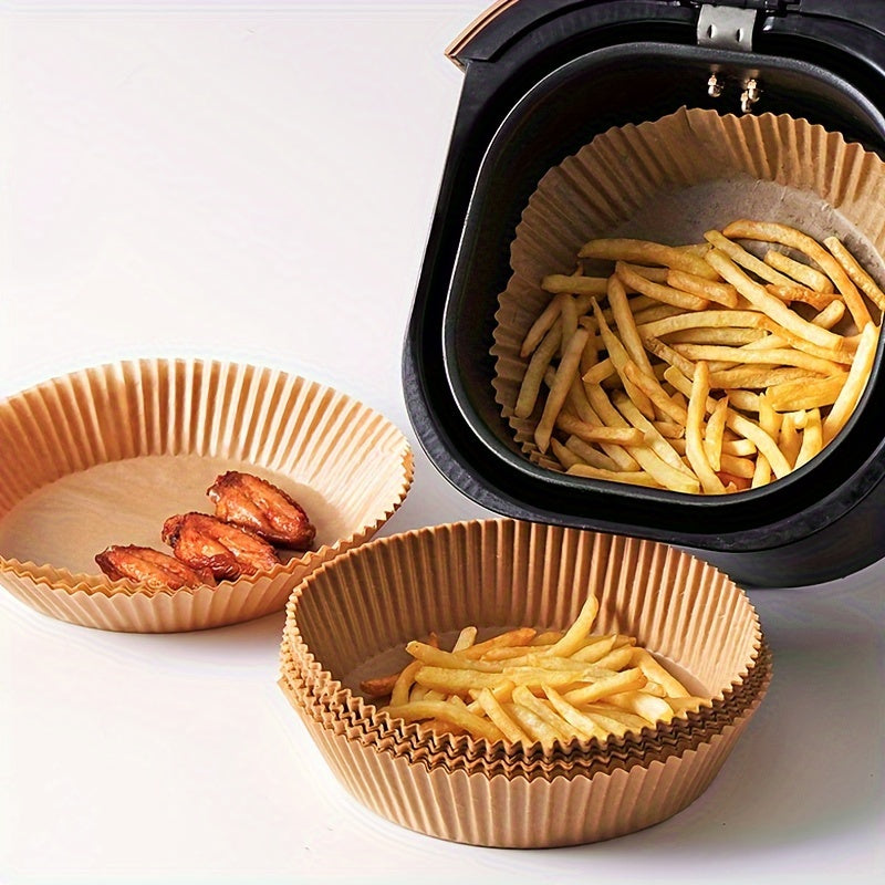 Dual-Sided Silicone Air Fryer Paper Plate, Oil-Proof and Nonstick Baking Dish for French Fries, Chicken Wings, Kitchen Essential for Home Use.