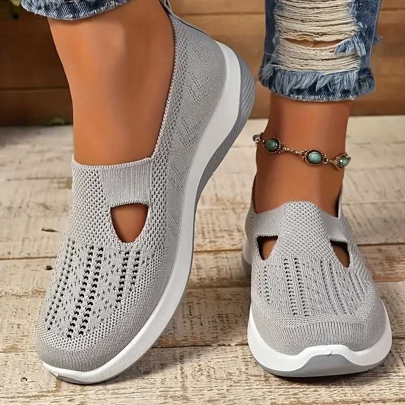 Women's casual fashion sneakers with solid color, breathable fabric upper, comfortable TPU sole, low top pull-on plain toe, for spring season.