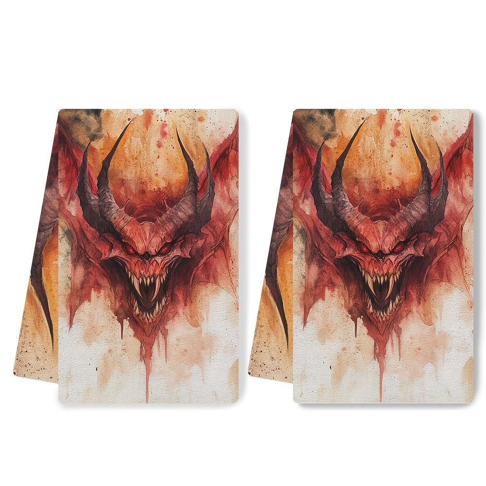 Set of 2 Rakdos Motto Kitchen Towels featuring a Contemporary Coastal Design, Made from 100% Polyester Knit Fabric for Super Absorbency and Easy Machine Washing, Sized at 40.64x60.96 cm - Perfect for Holiday and Everyday Use as Dish Hand Towels