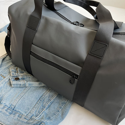 Men's Microfiber Leather Tote Bag, perfect for daily commuting with its large capacity.