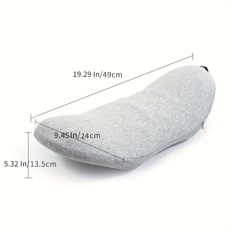 Memory foam lumbar pillow designed to provide relief and support for lower back pain - ideal for side sleepers and pregnant women.