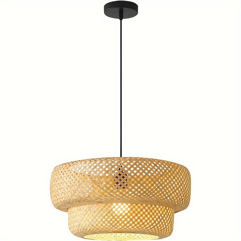 Handmade bamboo pendant light for living spaces in hotels and restaurants.