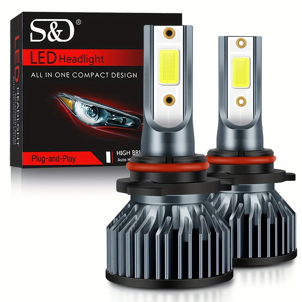 S&D 2pcs LED auto lamps with Canbus technology, 20000LM brightness and super bright COB chips in various sizes