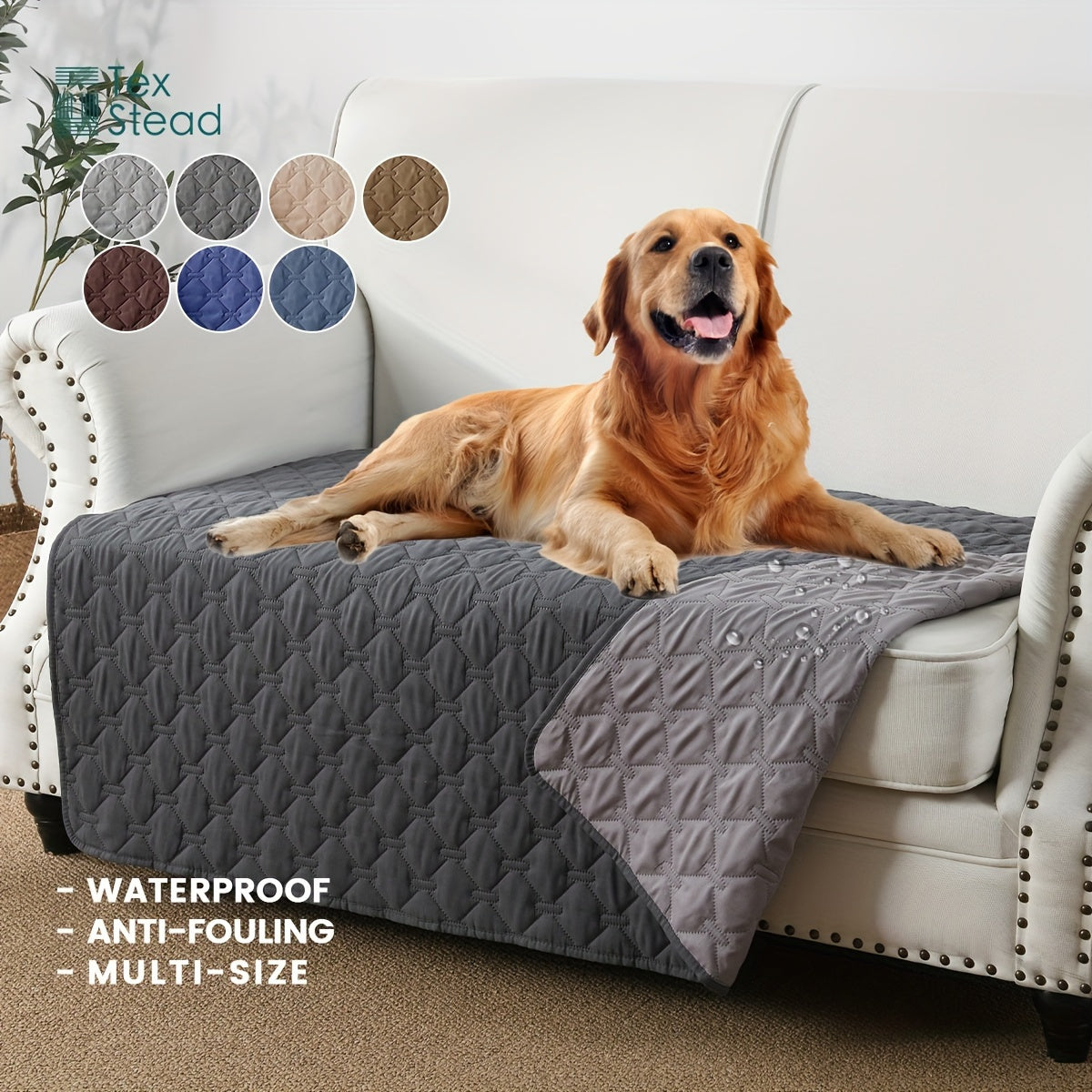 Waterproof pet blanket for dogs to protect sofa and furniture.