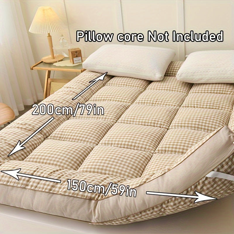 Luxurious Plaid Mattress Topper - Cozy and Airy, Premium Comfort for Any Room, Perfect for Autumn/Winter Season, Ideal Holiday Gift