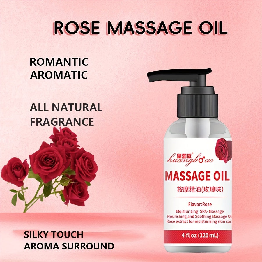 1pc Sensual Rose Massage Oil for Couples - Romantic Full Body Massage Oil for Date Night, Valentine's Day Present for Intimacy