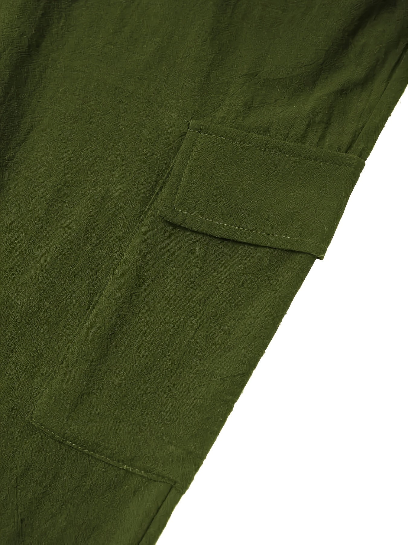 Retro men's cotton and linen drawstring trousers with multiple pockets for outdoor daily wear.