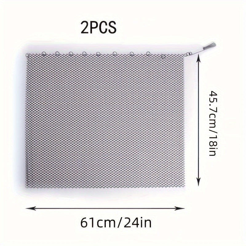 Two-piece Fireplace Mesh Curtains - Resistant to High Temperatures and Waterproof, Protective Screen for Home and Carpets