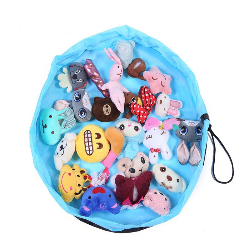 Durable polyester toy storage bag for kids' toys and clothes, perfect for moving and outdoor play.