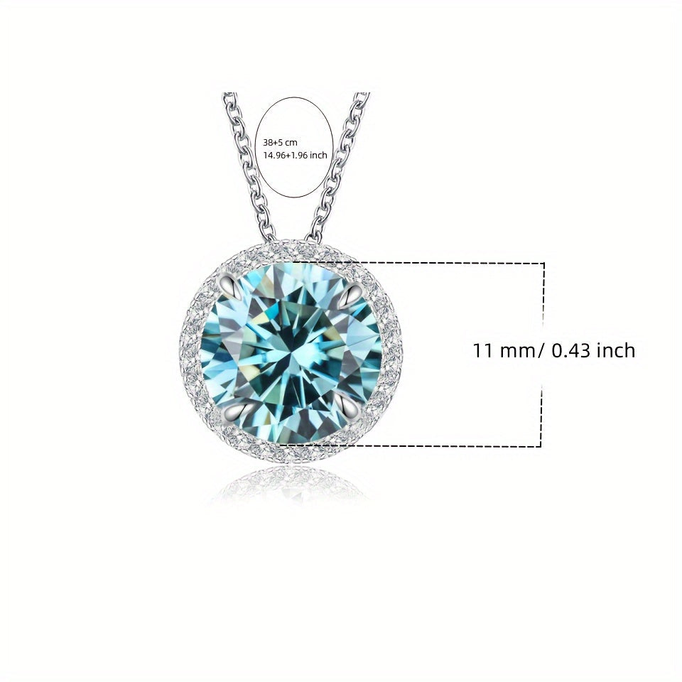 Luxurious pendant necklace made with 5ct red golden yellow Moissanite set in S925 Sterling Silver, suitable for both men and women. Perfect for engagement, marriage, or anniversary gift. Comes in a gift box, weighing 4g/0.14oz. Ideal for celebrating a