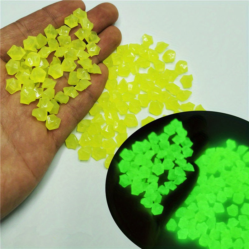 300 glow-in-the-dark decorative pebbles for outdoor fish tanks and aquariums.