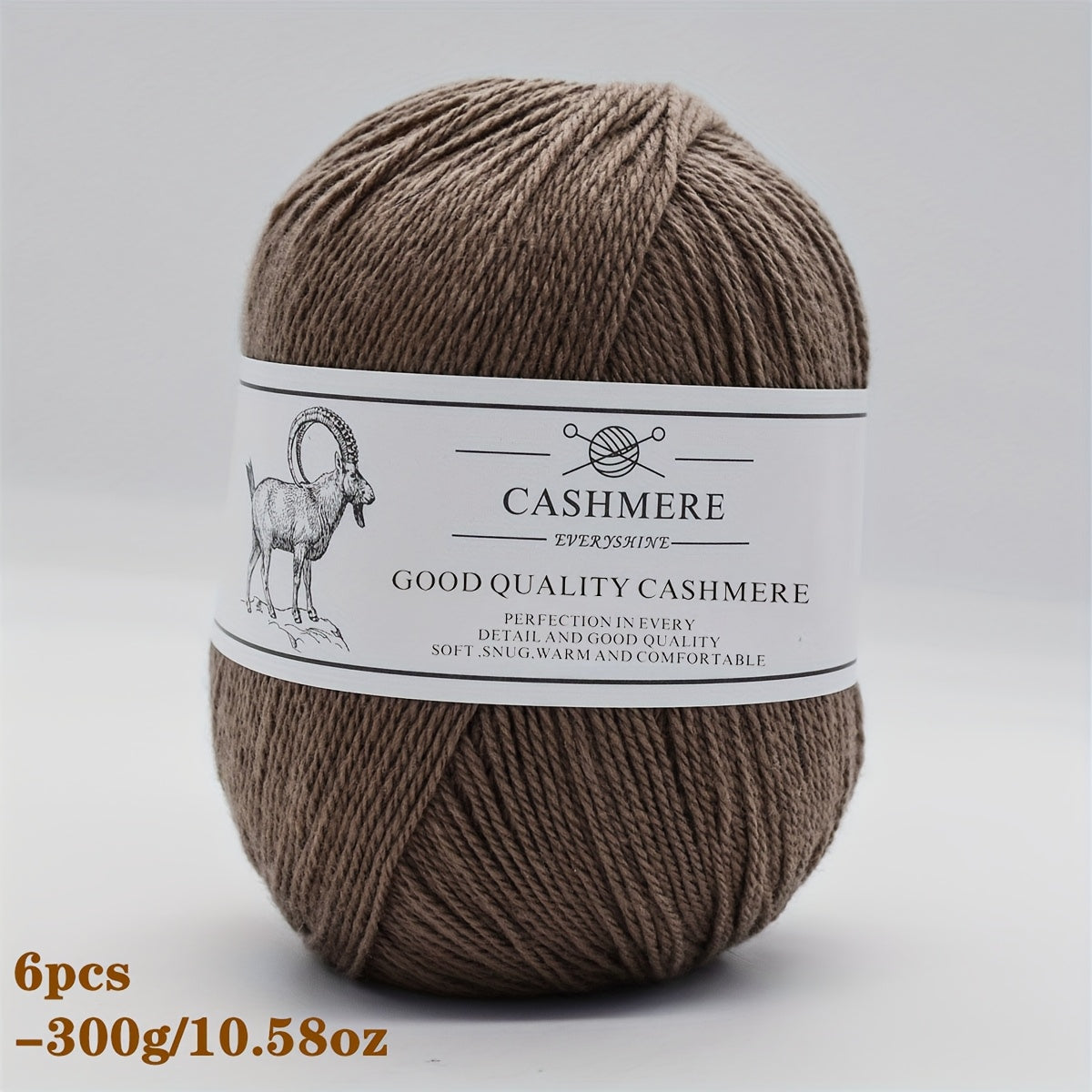 6-Pack Luxurious Cashmere Yarn for Knitting and Crocheting - Soft, Warm, Durable 80% Cashmere 20% Acrylic Blend - Perfect for Sweaters, Pants, Gloves, Hats, and DIY Crafts - 1.76oz Each