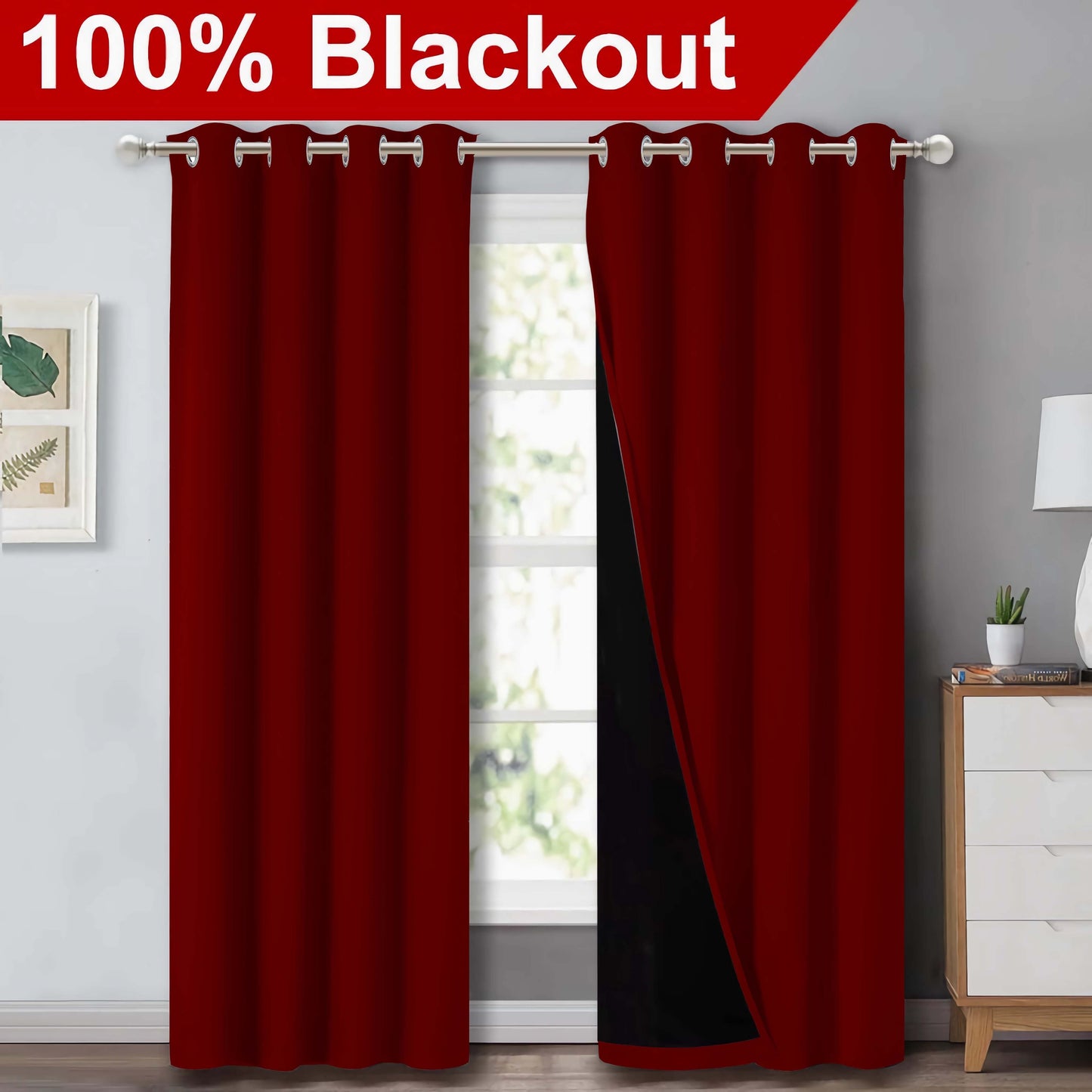 Versatile blackout curtains suitable for living rooms, bedrooms, kitchens, bathrooms, and home decor.