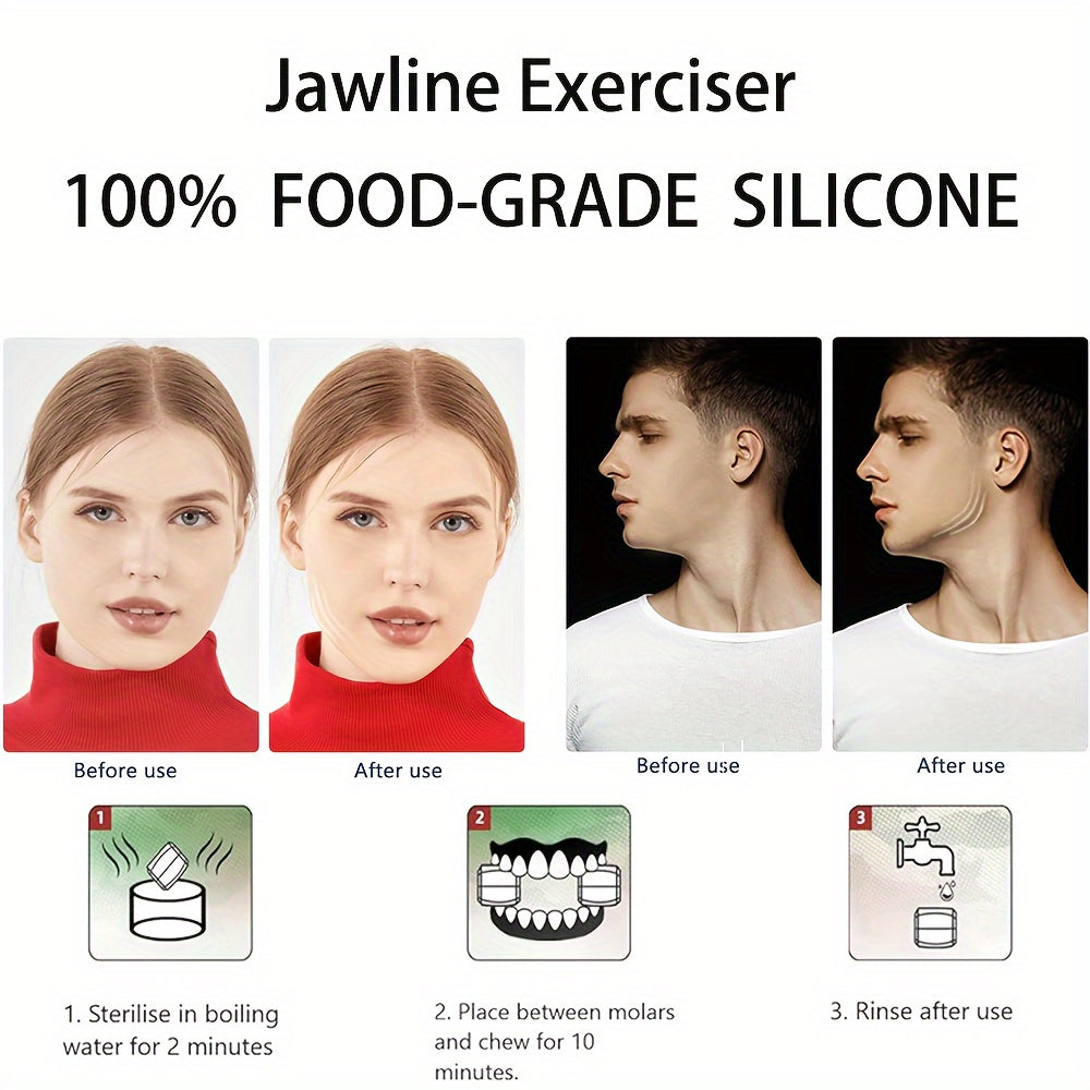 Premium 1pc Jaw Exerciser for Men and Women to tone and tighten the face, neck, and jawline. Strengthen and target chin, lips, and cheekbones.