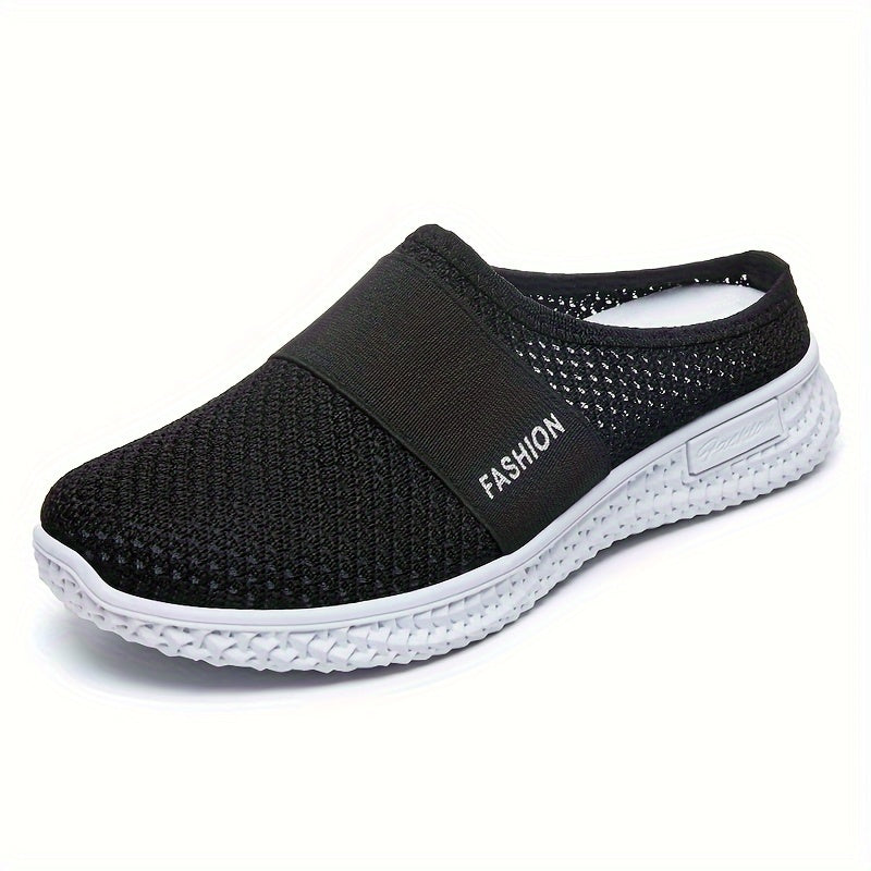 New breathable mesh half slipper shoes for women with comfortable sole for summer