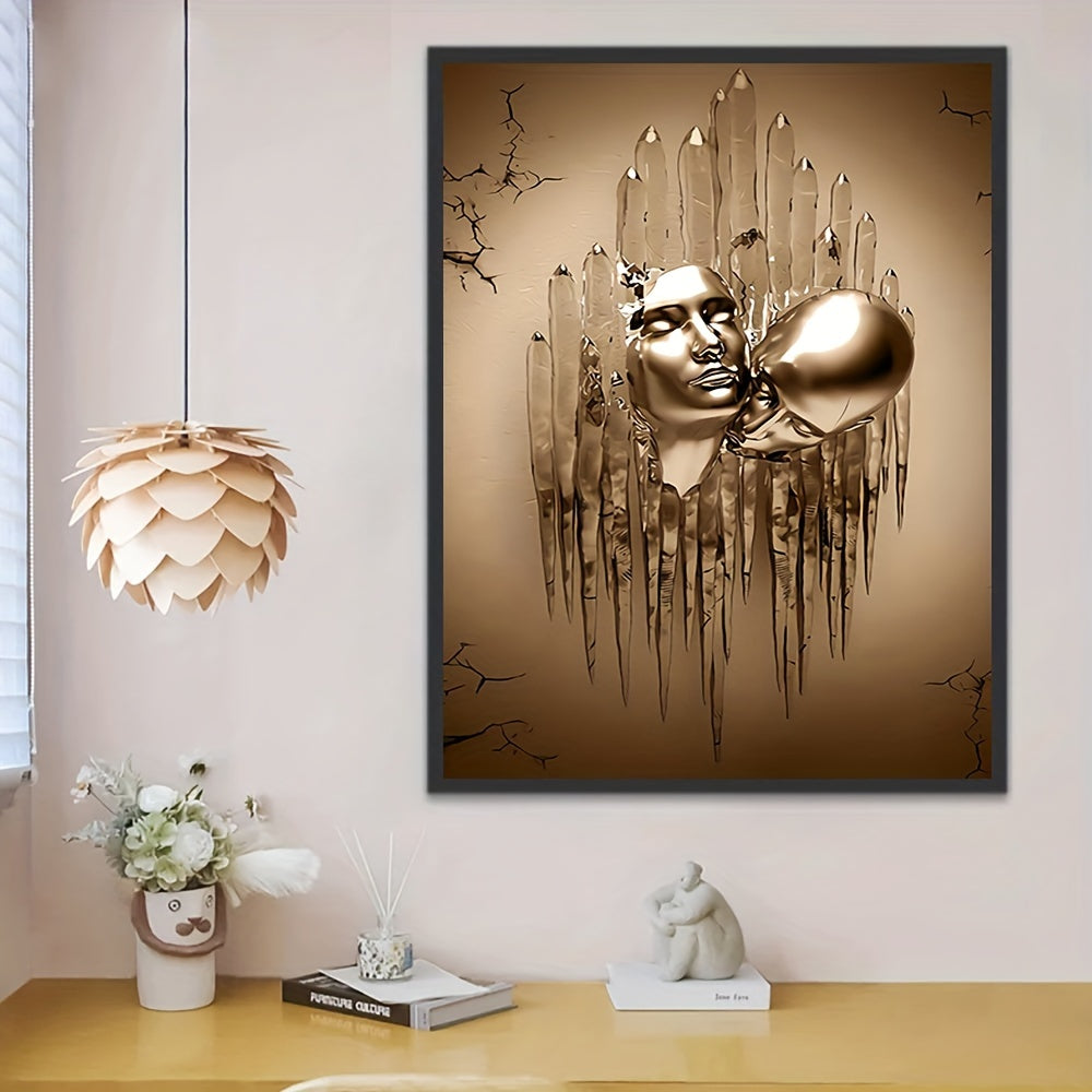 Abstract canvas painting of love couples kissing, perfect for home decor in any room. Frame not included.