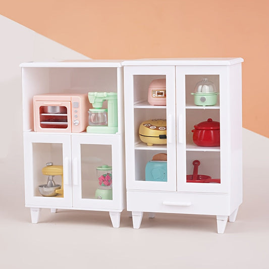 Miniature storage cabinet model in a 1:12 scale, perfect for decorating your desktop or dollhouse with tiny ornaments and accessories.