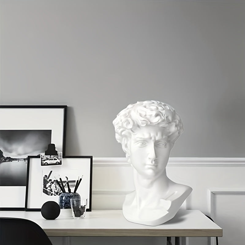 Greek bust statue: 7.0cm/2.76in, white resin, ideal for home or office decoration and collection.