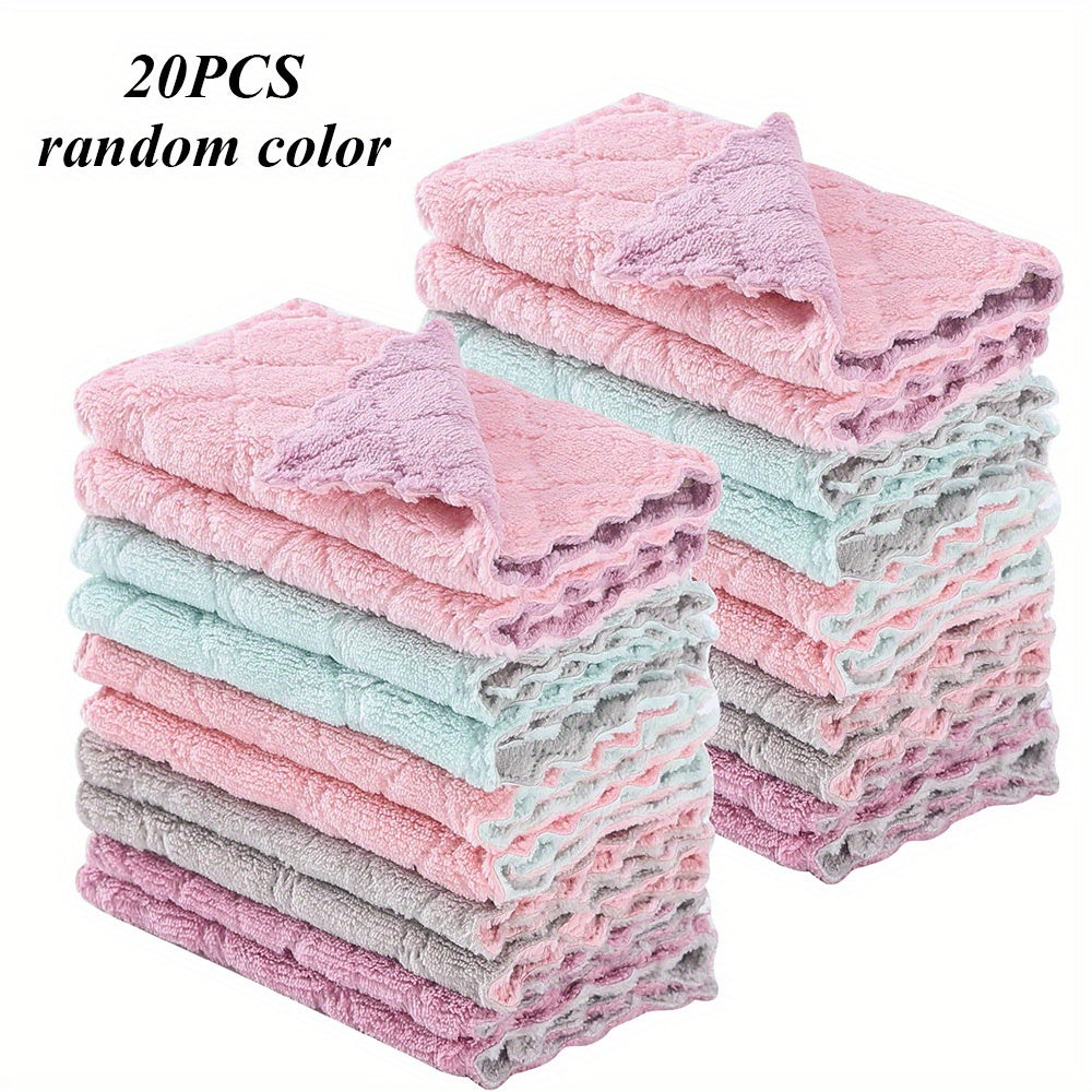 10-piece set of kitchen towels and dishcloths in random colors for everyday cooking and baking.