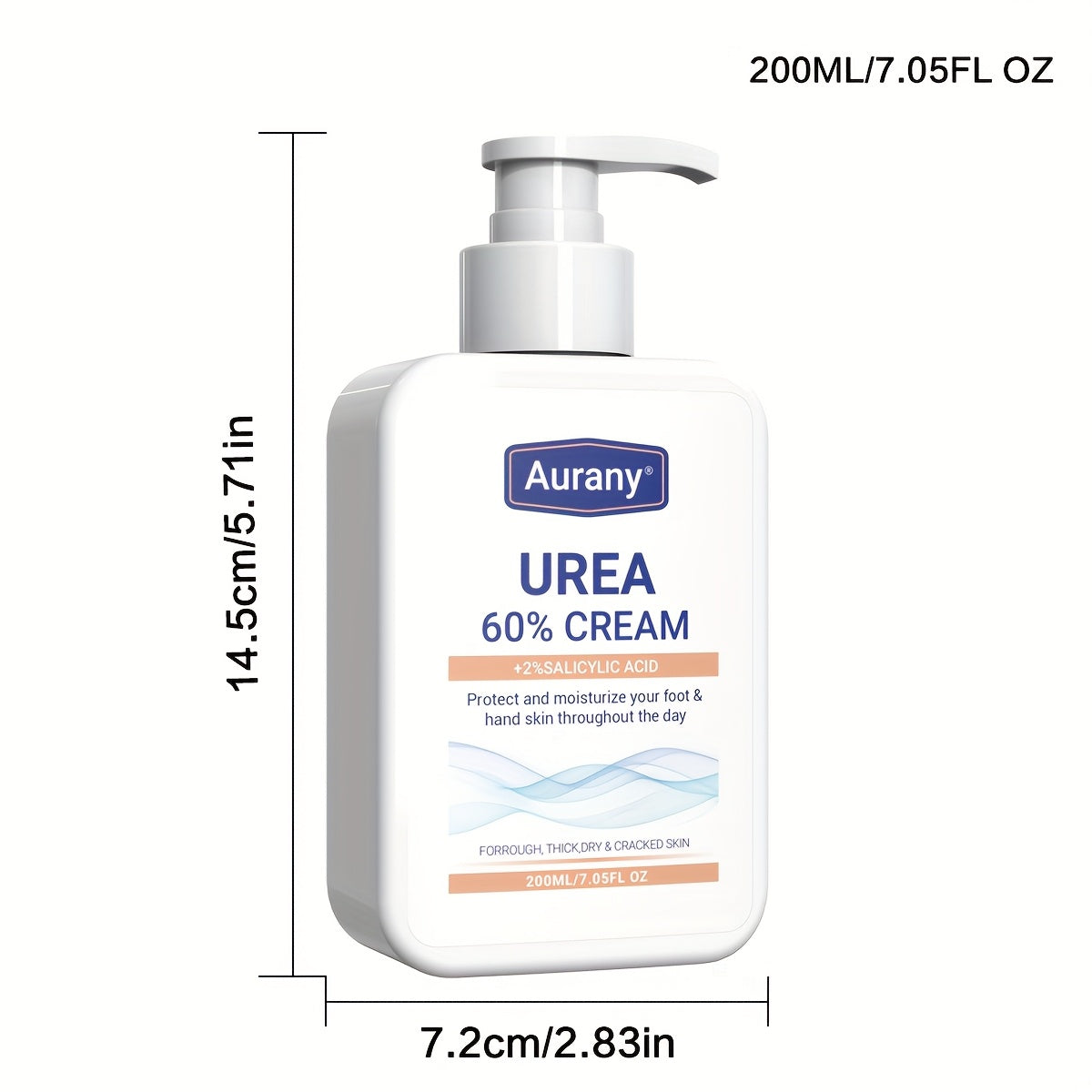 Urea Cream 60% + 2% Salicylic Acid for dry skin on feet, knees, and elbows - 200ml.