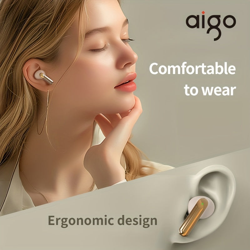 Aigo 5.4 Wireless Headphones with Mic, TWS Sports Earphones, LED Display, Perfect Gift