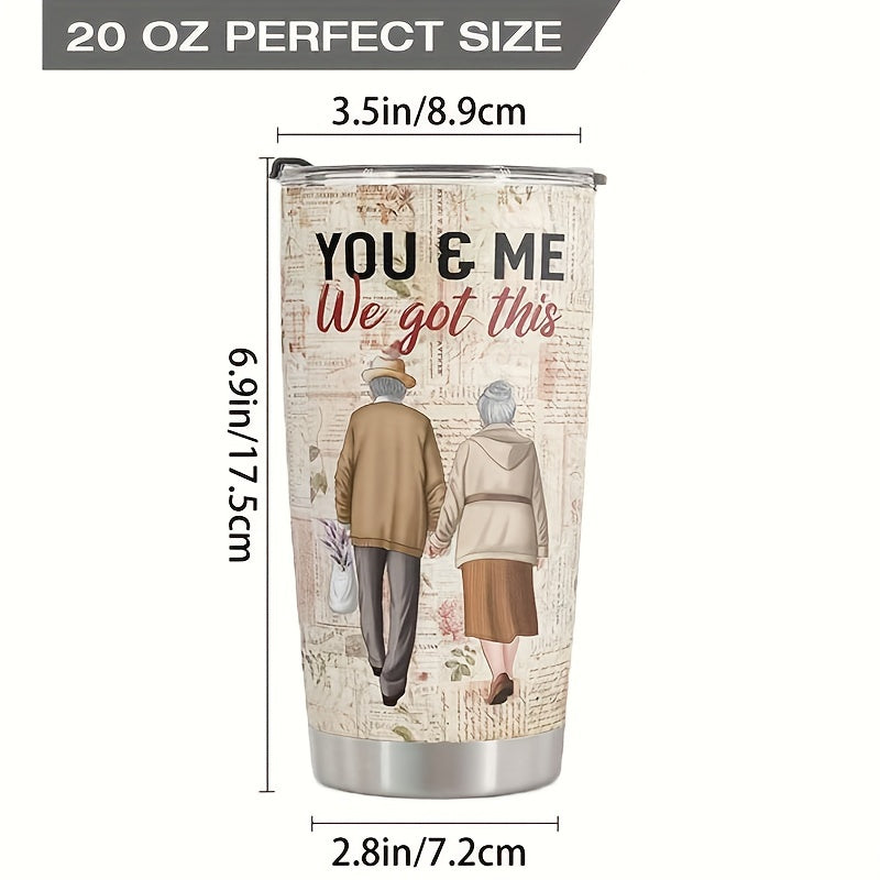 Durable and Reusable 20oz Stainless Steel Tumbler with Heartfelt Message for Husbands - Perfect for Valentine's, Birthdays, Anniversaries, and Father's Day - Features Vintage Design, Hand Wash Recommended.