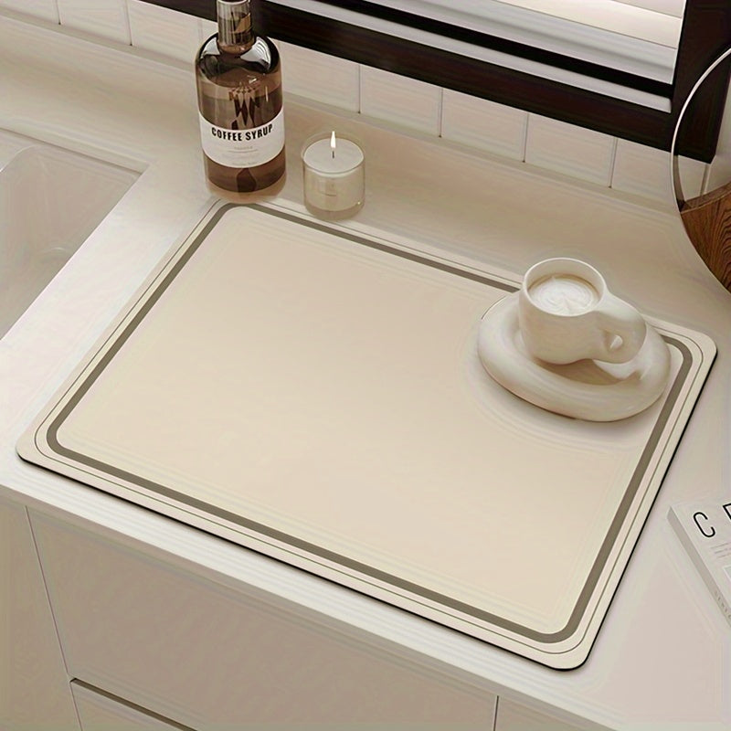 One piece of Pan Drying Mat that also functions as a Coffee Machine Surface Absorption Mat, Coffee Mat, Washstand Diatomium Drain Mat, Soft Faucet Suction Mat for kitchen supplies.