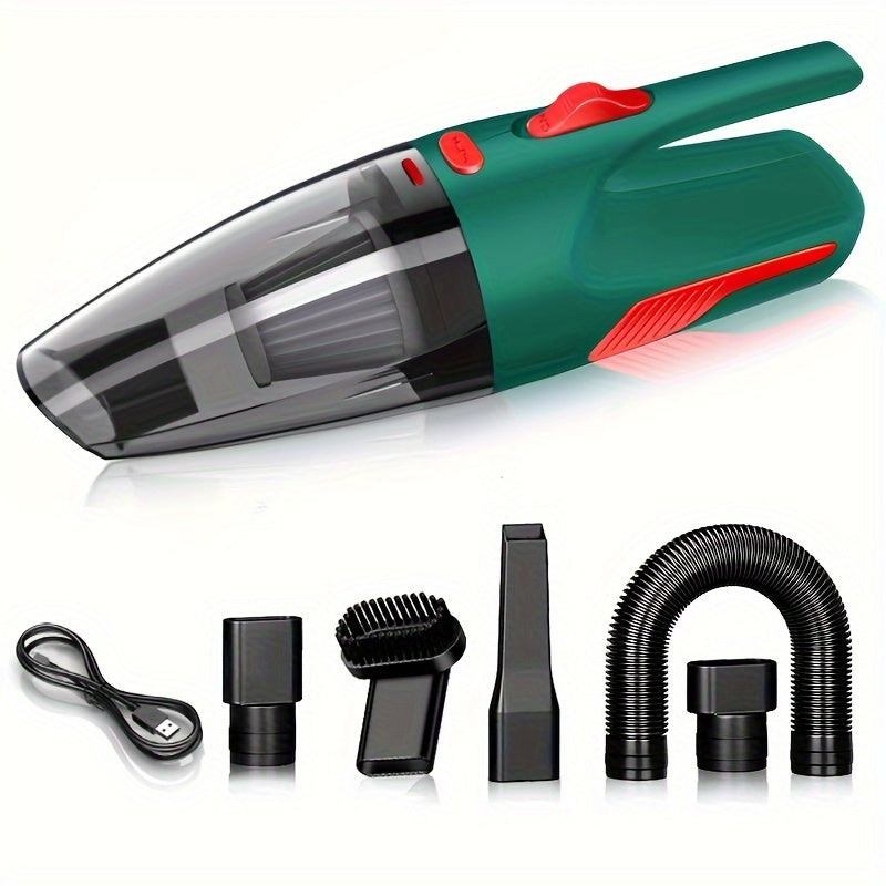 CascadeVac Cordless Handheld Vacuum Cleaner, Compact Dust Remover with Powerful Suction, Made of Durable Plastic, includes Crevice Tool and Rechargeable Lithium Battery with 2000mAh Capacity, Ideal for Use in Cars and Homes.