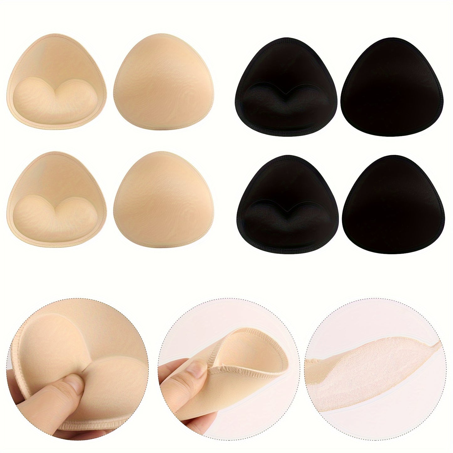 4 pairs of invisible anti-convex chest enhancer pads for women's lingerie and underwear.