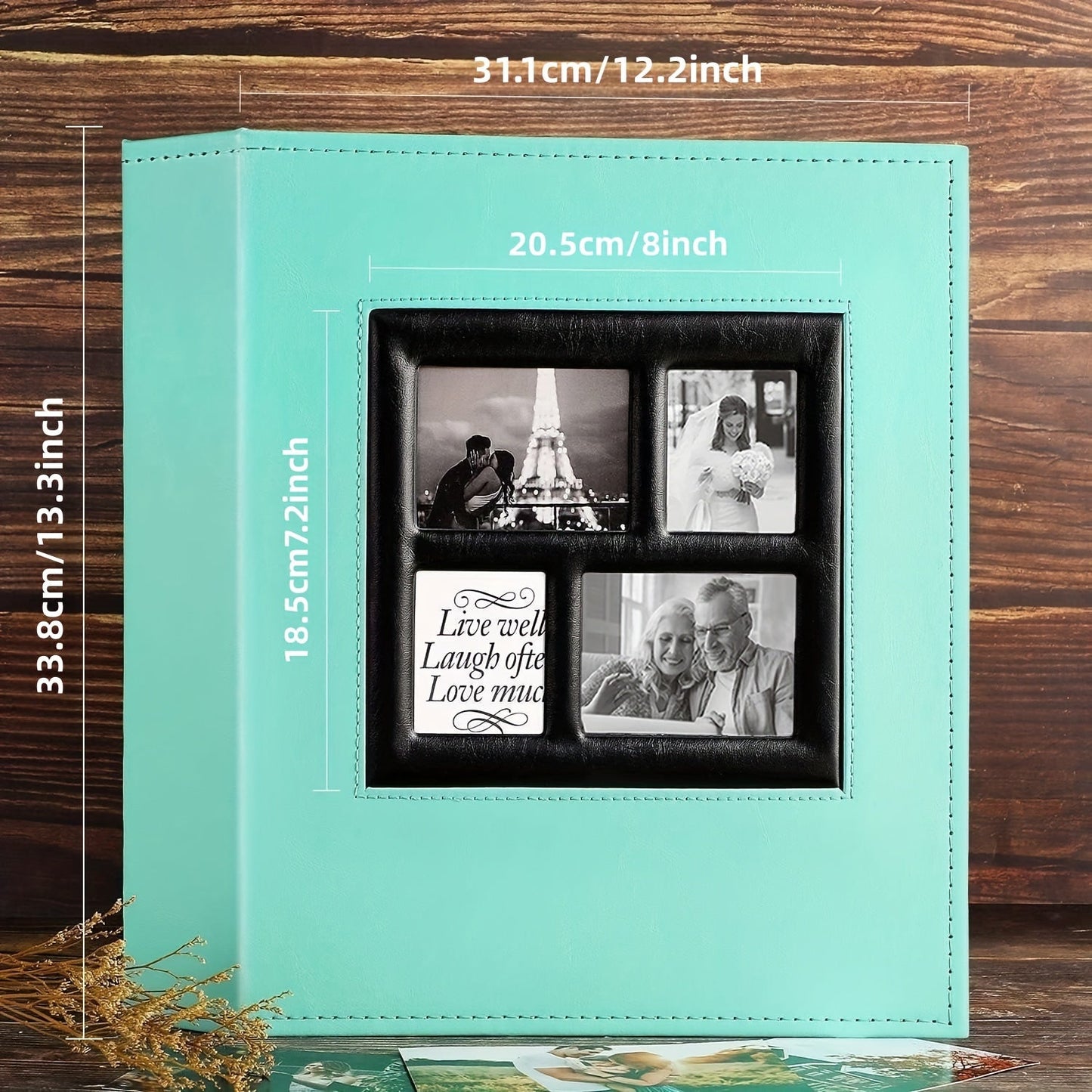 This faux leather photo album has a super large capacity for holding 500 horizontal and vertical 4x6 photos. It is perfect for capturing family anniversaries, weddings, travel memories, couple growth milestones, birthday parties, Halloween, Christmas