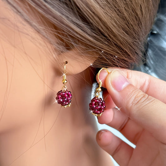 Hand-crafted Natural Garnet Earrings, Exquisite and Stylish Jewelry for Women. Perfect Gift for Birthdays, New Year, Christmas and Thanksgiving. Comes in a Gift Box.