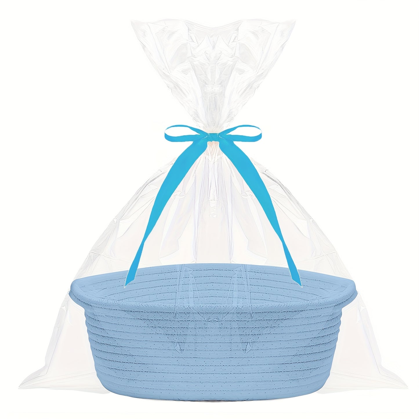 Personalized embroidered gift basket with handles, ideal for organizing collectibles, pet beds, and more. Measures 30.48 cm X 20.32 cm X 12.7 cm.