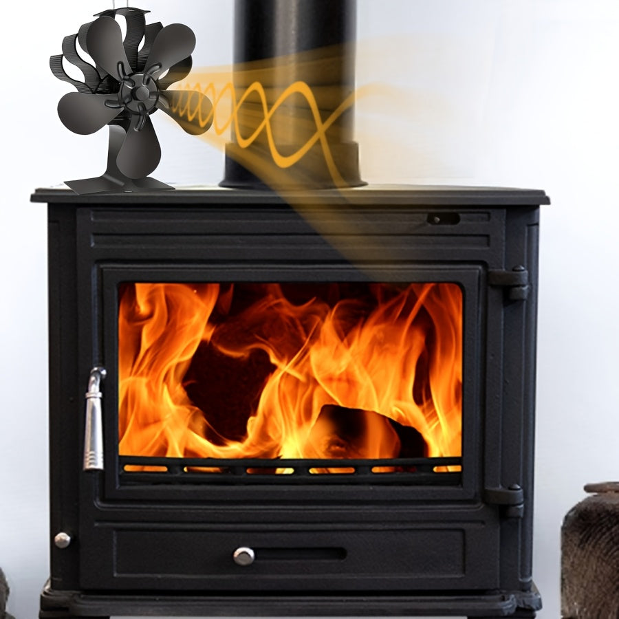 1 piece of Fireplace Fan, Stove Fan that operates quietly without electricity, Heat-operated Fireplace Fan for efficient heat distribution in wood burners and fireplaces - A Winter Essential.