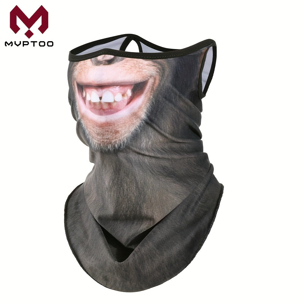 Stay warm and stylish with the MVPTOO 3D Printed Scarf featuring hanging ear loops and an animal print design. Ideal for cycling, motorcycling, and outdoor activities, this versatile accessory can be worn as a balaclava, full face mask, or neck warmer.