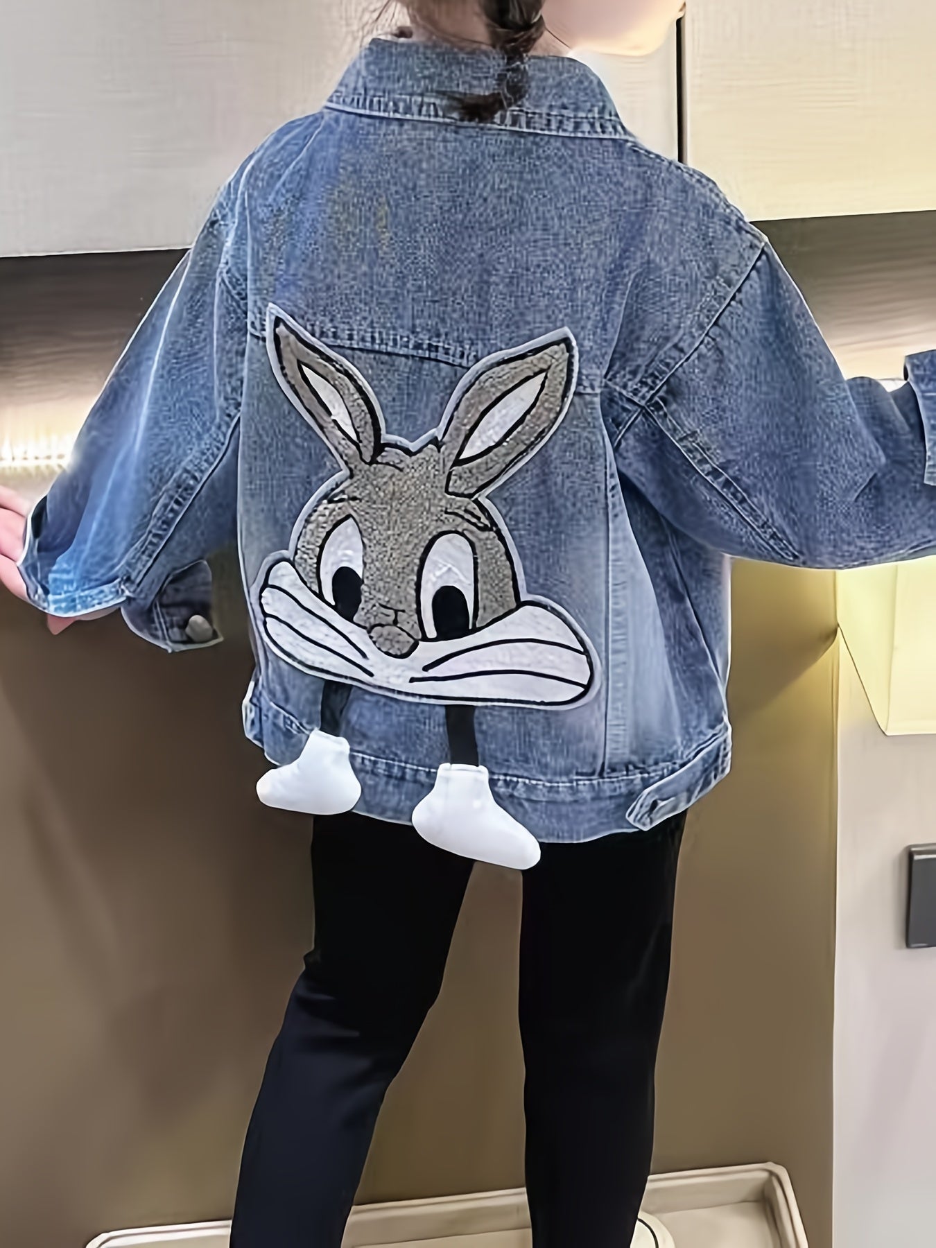 Soft and comfortable, this Girls' 3D Bunny Denim Jacket is perfect for casual spring/fall wear.