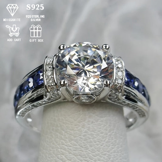 2 Carat Vintage Luxury Moissanite Ring in 925 Sterling Silver, Round Shape with 4-Prong Setting. Perfect for Daily Wear or as a Gift for any Occasion. Suitable for All Seasons, Hypoallergenic and Comes with a Gift Box Included.