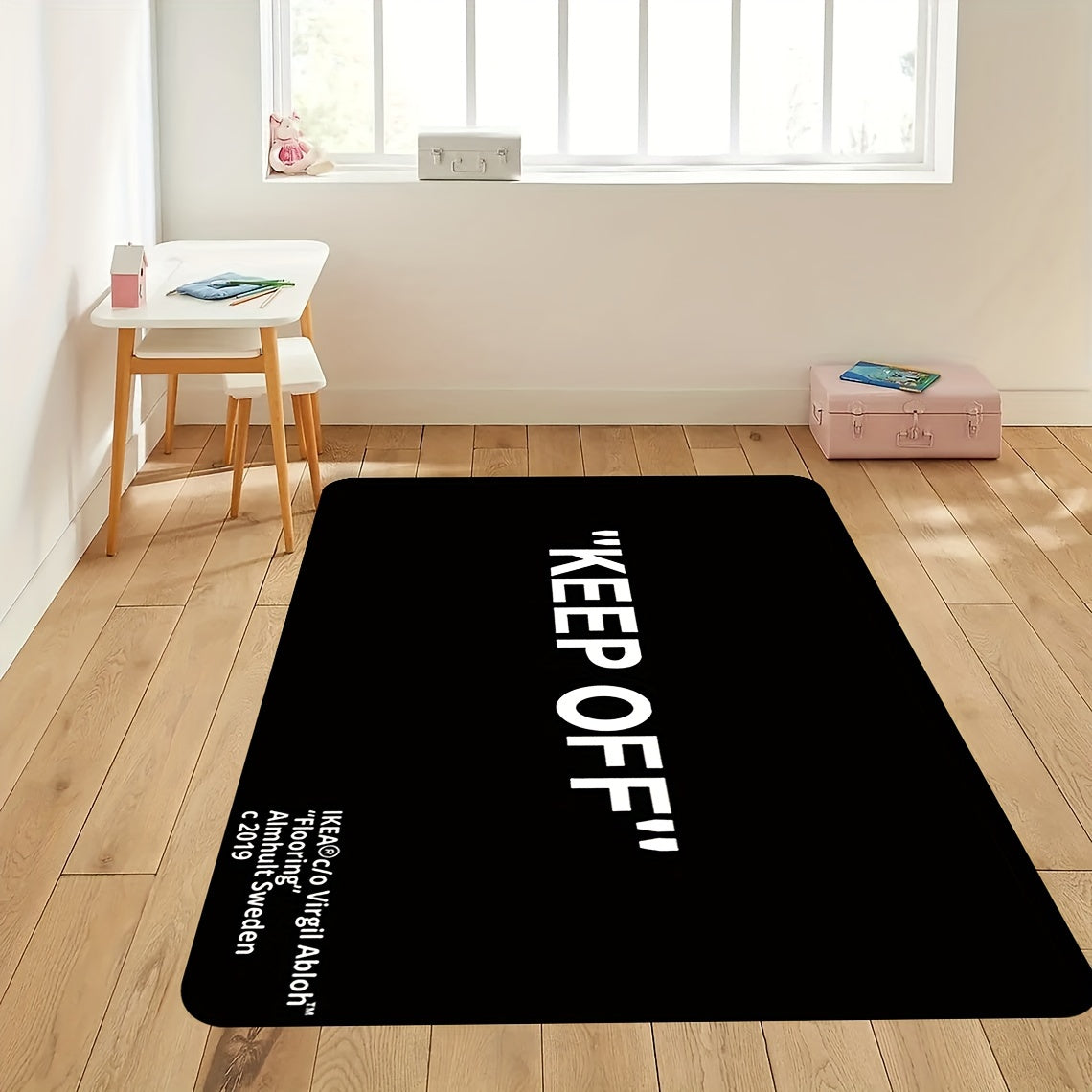 Rectangular Rug with JIT Technology - Non-Slip, Durable, and Easy to Clean. Machine Made, Hand Washable, and Lightweight.