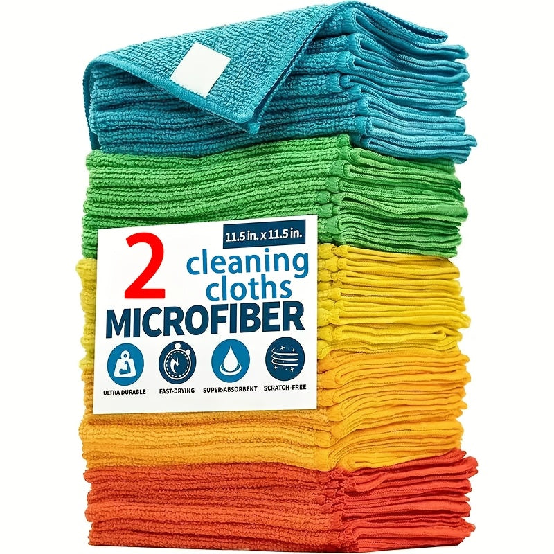 Get your hands on a pack of 50 reusable microfiber cleaning cloths. These ultra-fine cloths are perfect for household, kitchen, and car use. They are available in packs of 20, 10, 5, or 2 and come in a mixed pack of 5 random colors such as green, blue