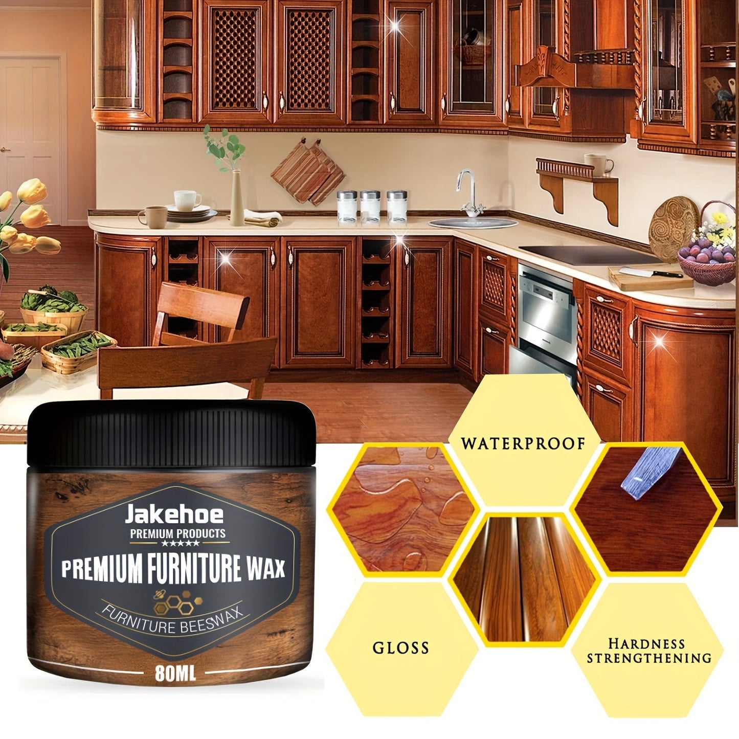 1 piece of Beeswax Mahogany Furniture Maintenance Wax for polishing and caring for solid wood floor, suitable for household cleaning tools.