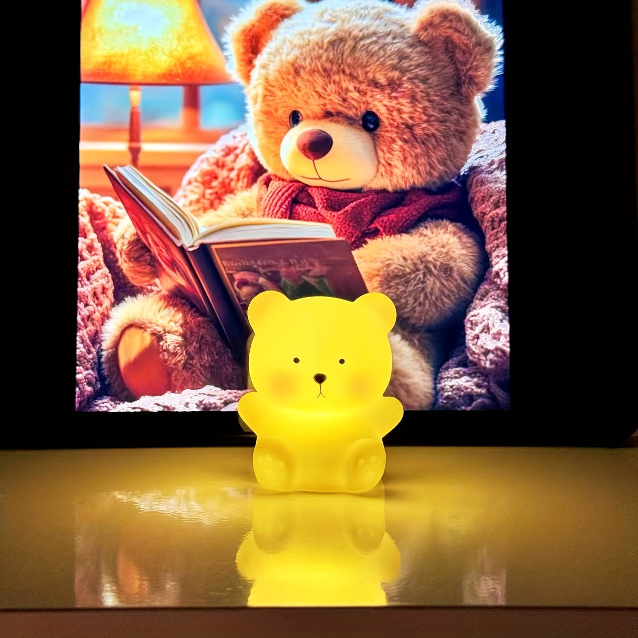 Adorable bear desk lamp ideal for back-to-school, Easter, Valentine's, and birthdays. Battery-powered and perfect for bedroom, living room, study, or bedside. Great gift for classmates, friends, and family.