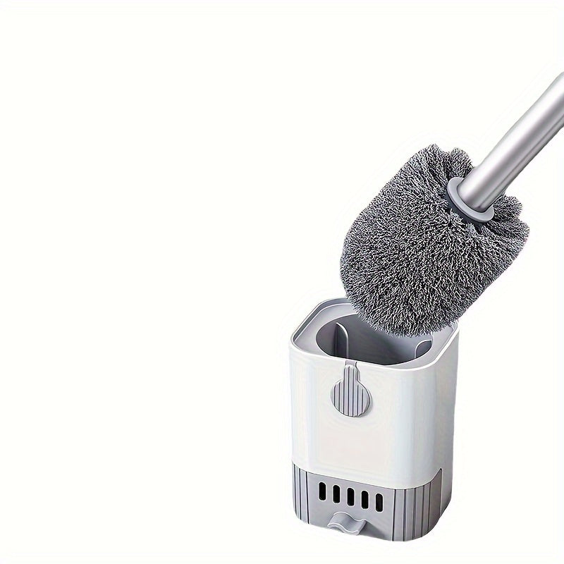 Toilet Brush Set with Wall-Mounted Long Handle - Flexible Design Eliminates Hard-to-Reach Corners, Making Bathroom Cleaning Effortless