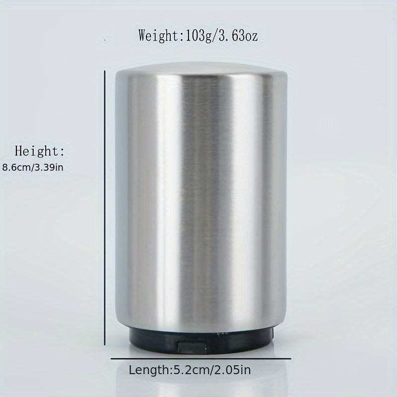 SUS304 Stainless Steel Automatic Push Pull Bottle Opener in Silvery Brushed Aluminum.